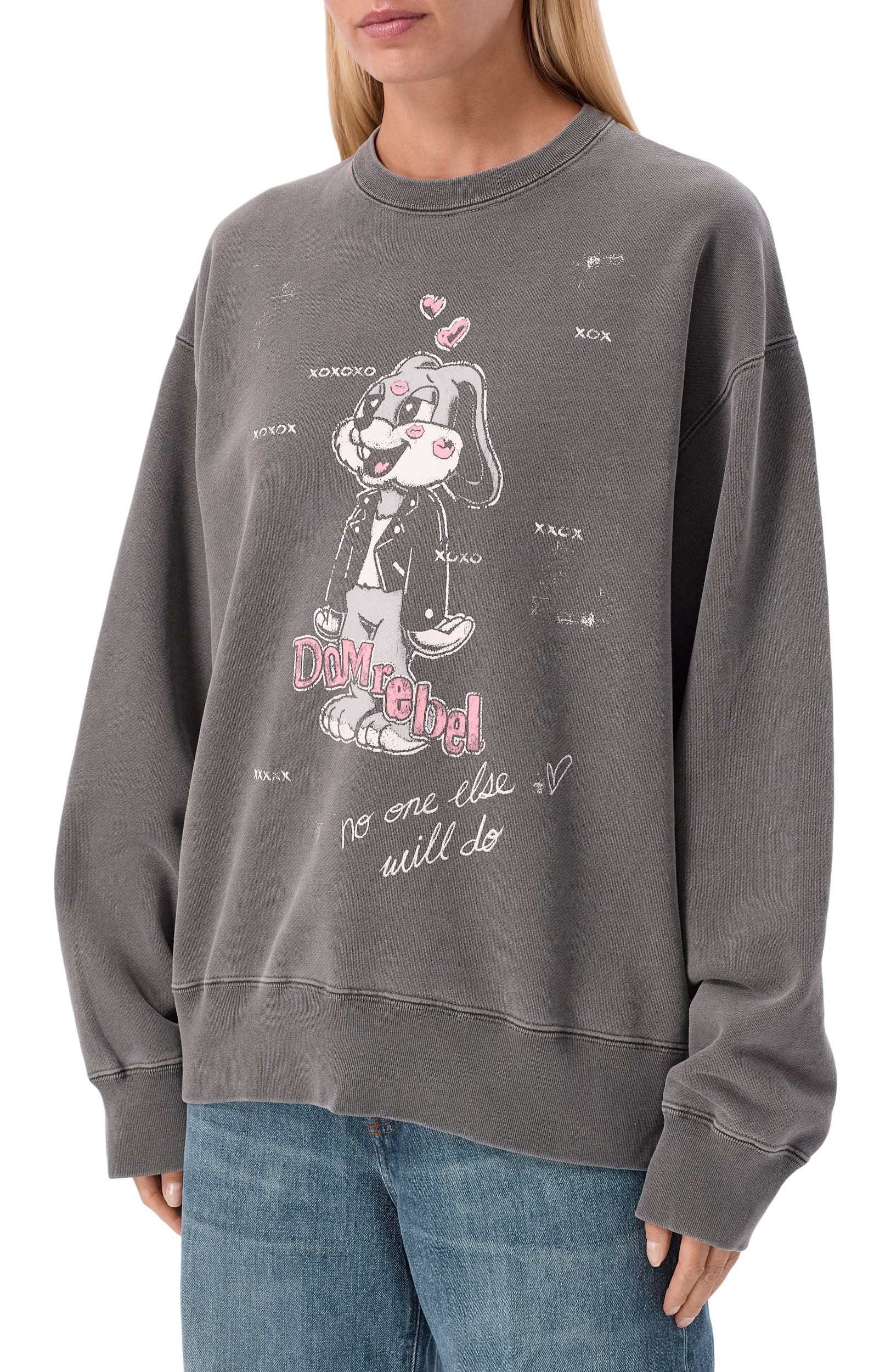 Хлопковый свитшот DOMREBEL серого цвета по цене 37400 руб., арт. SMITTEN/SWEATSHIRT, фото 3 Хлопковый свитшот DOMREBEL, арт. SMITTEN/SWEATSHIRT, фото 3