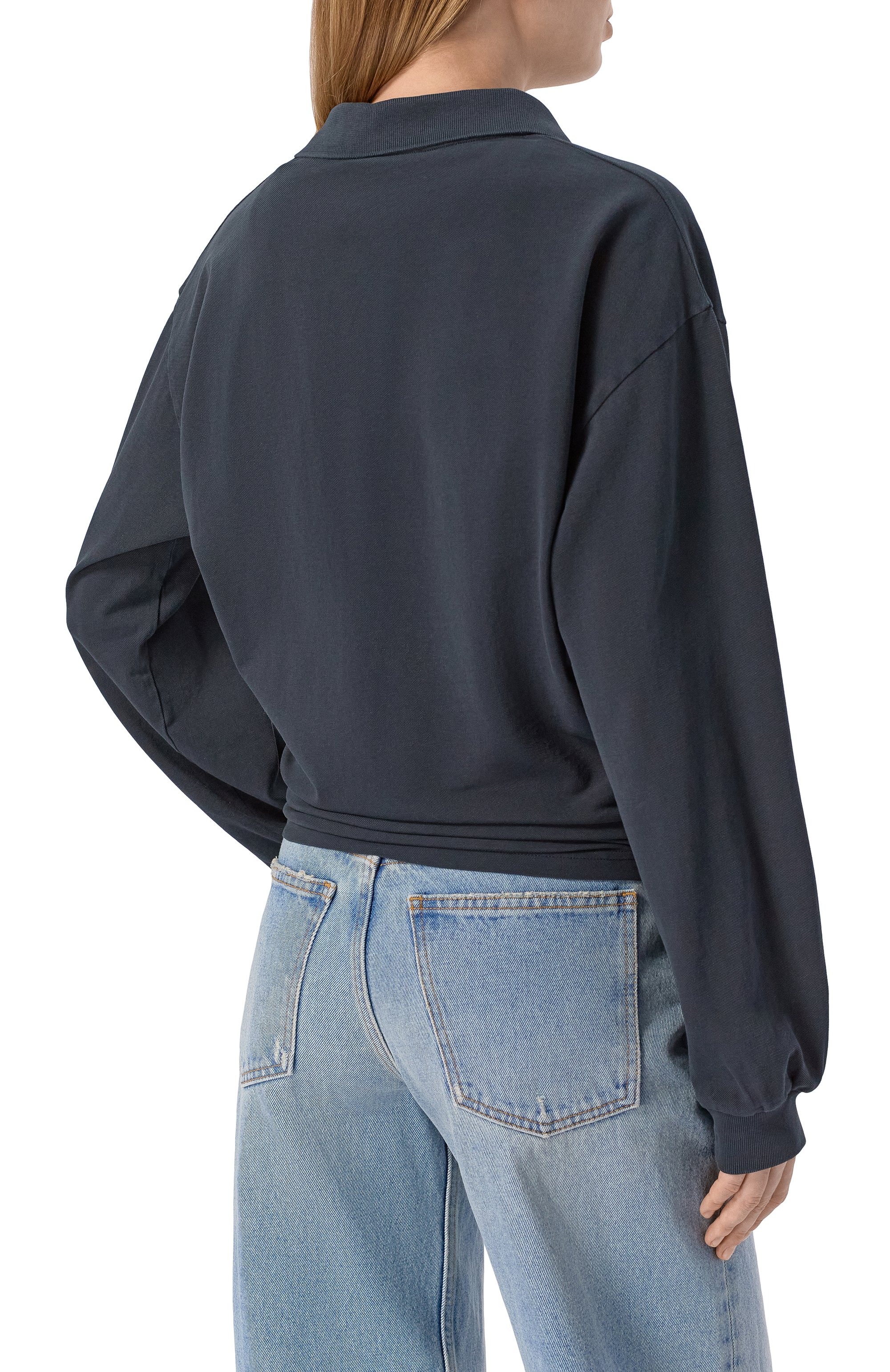 Хлопковое поло HAIKURE темно-синего цвета по цене 31650 руб., арт. HEW54141TP003PX/FREDDIE, фото 4 Хлопковое поло HAIKURE, арт. HEW54141TP003PX/FREDDIE, фото 4