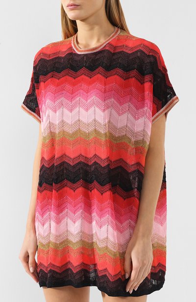 Платье свободного кроя M MISSONI красного цвета по цене 34350 руб., арт. 2DN00004/2K0029, фото 3 Платье свободного кроя M MISSONI, арт. 2DN00004/2K0029, фото 3