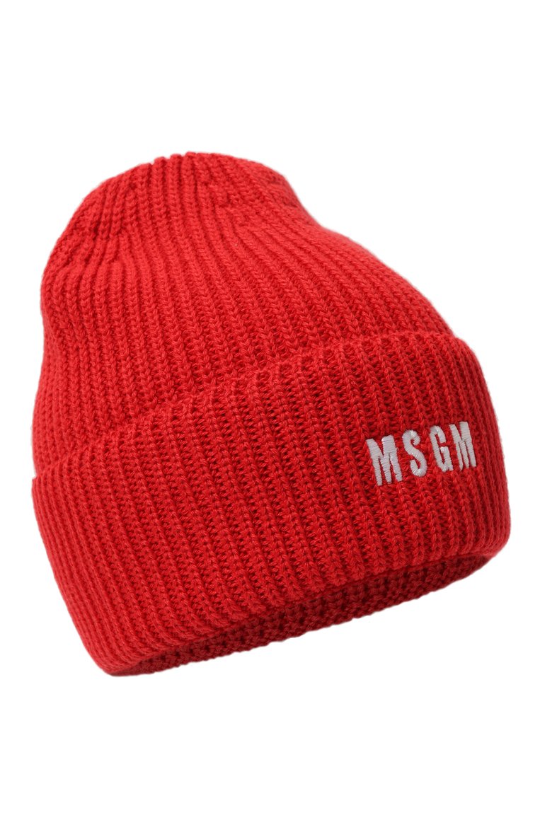 Женская шапка MSGM красного цвета, арт. 3541MDL08/237761 | Фото 1 (Материал: Текстиль, Шерсть, Синтетический материал; Материал сплава: Проставлено; Нос: Не проставлено)