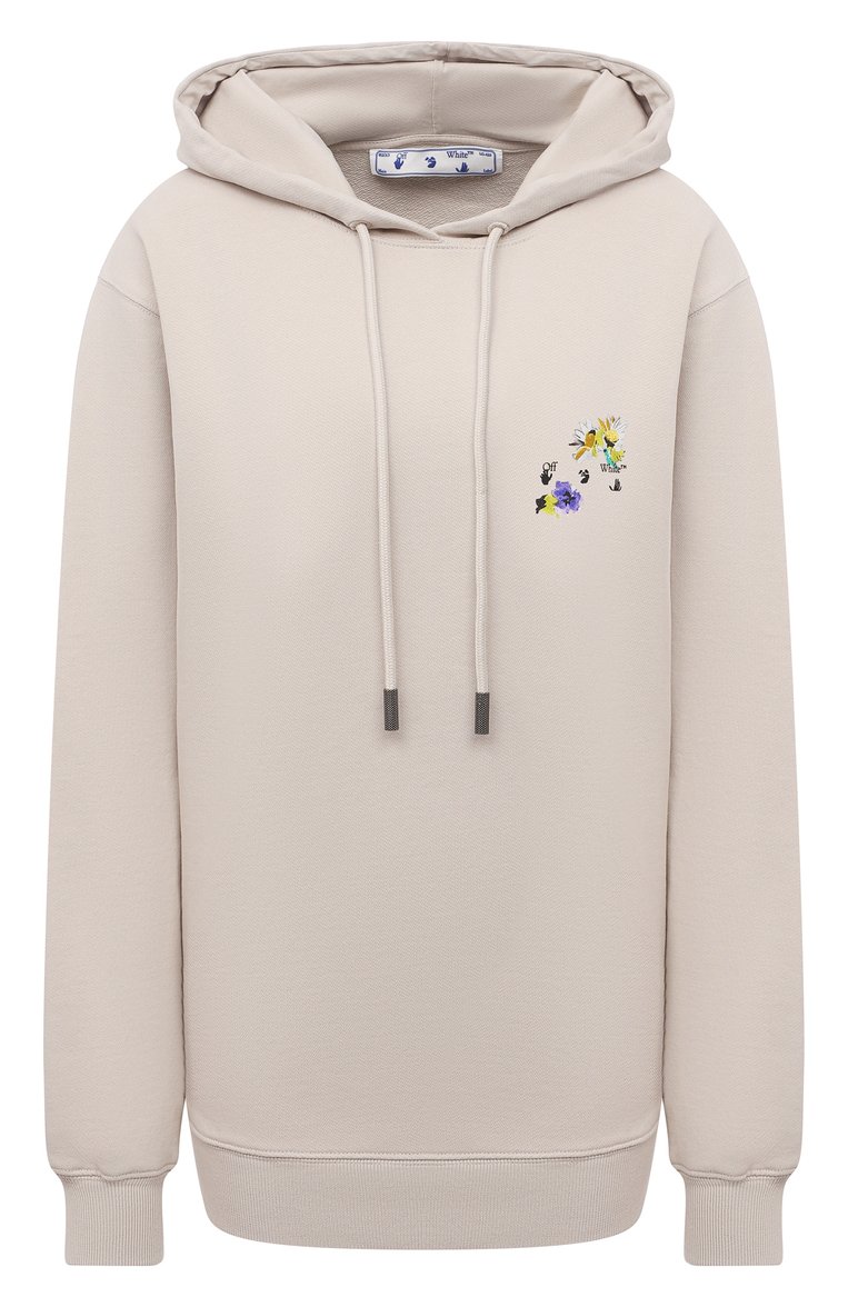 Хлопковое худи Off-White цвет светло-бежевый купить в ЦУМ OUTLET, арт ...