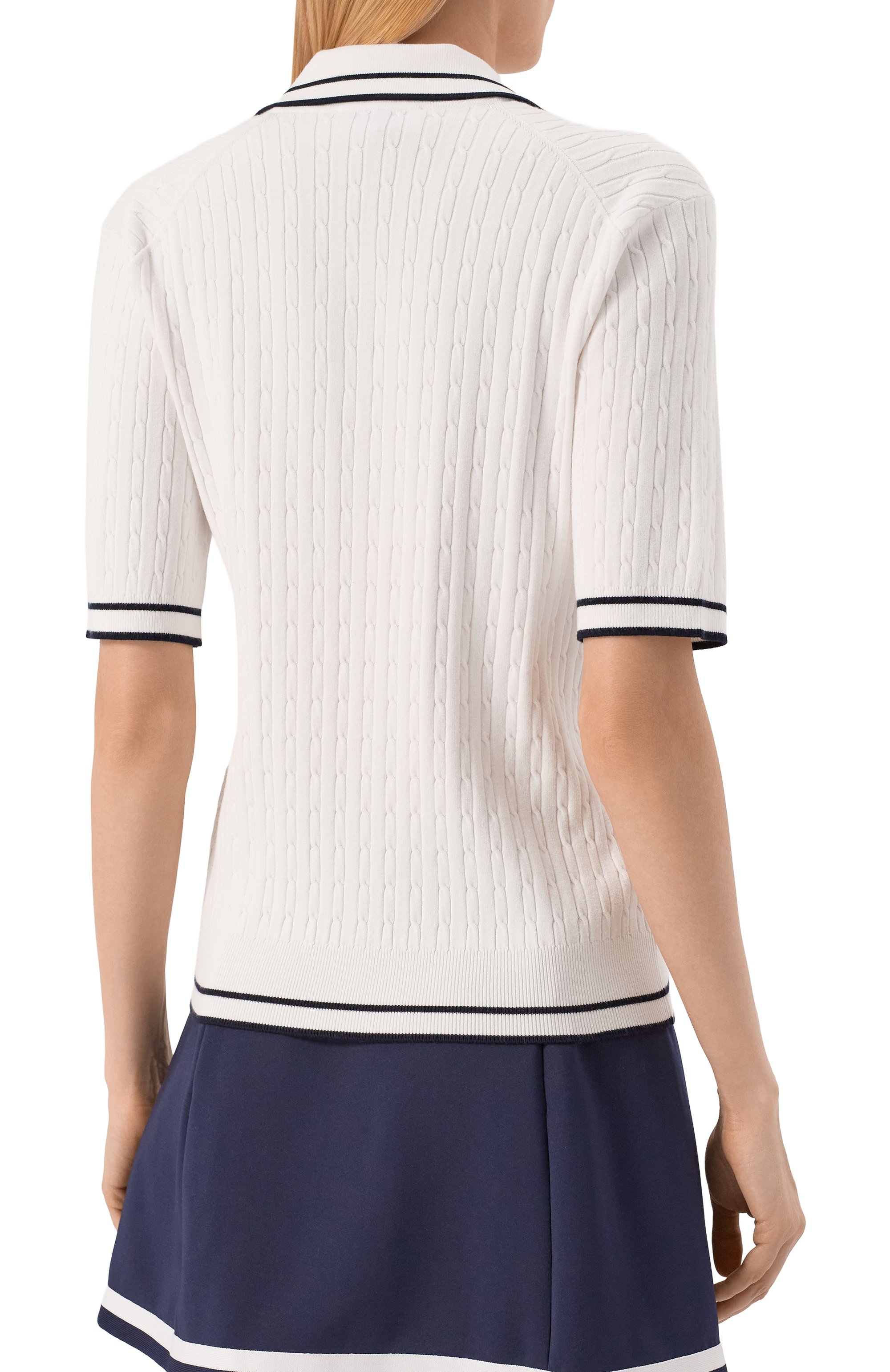 Поло из вискозы sporty & rich x hotel du cap-eden-roc SPORTY AND RICH, арт. T006860666WH50_001, фото 4