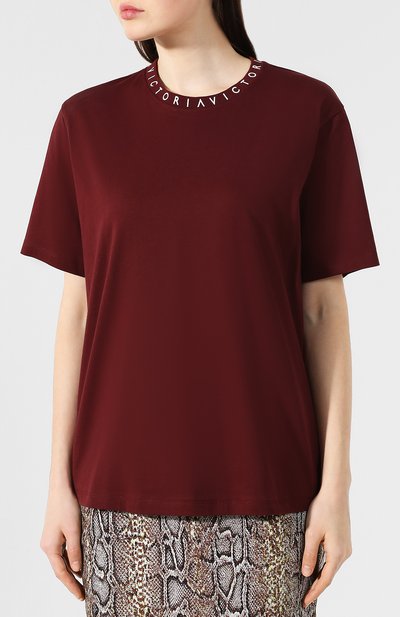 Хлопковая футболка VICTORIA, VICTORIA BECKHAM, арт. JYVV 072E PAW19 C0TT0N JERSEY, фото 3