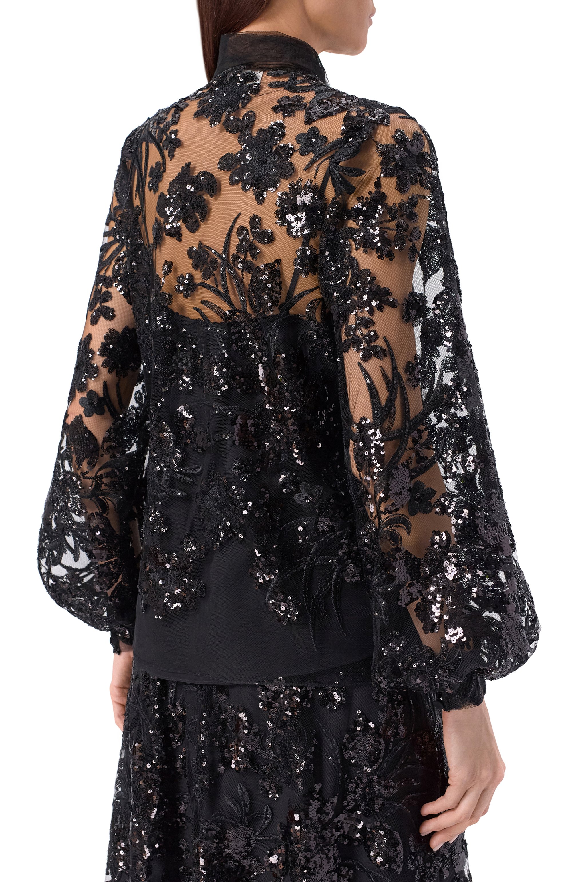 Блузка с отделкой пайетками ZUHAIR MURAD, арт. RBL26050/TUEM016, фото 4