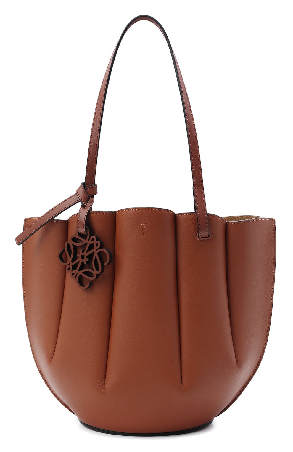 Сумка-тоут shell small LOEWE коричневого цвета по цене 219500 руб., арт. A657T33X02, фото 1 Сумка-тоут shell small LOEWE, арт. A657T33X02, фото 1