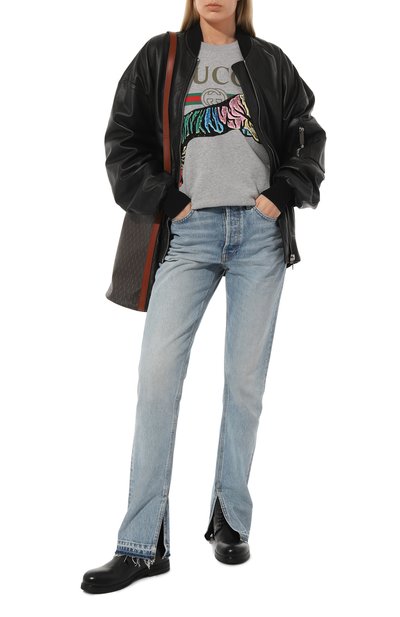 Хлопковый свитшот GUCCI серого цвета по цене 172800 руб., арт. 469250 XJAR7, фото 2 Хлопковый свитшот GUCCI, арт. 469250 XJAR7, фото 2