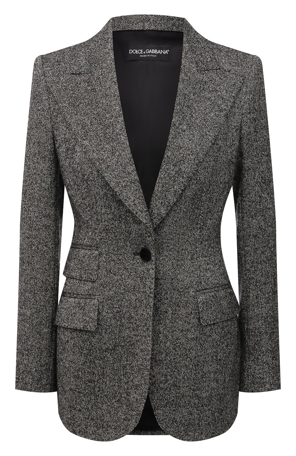 Шерстяной жакет DOLCE & GABBANA серого цвета по цене 212000 руб., арт. F29D0T/FMRAX, фото 1 Шерстяной жакет DOLCE & GABBANA, арт. F29D0T/FMRAX, фото 1