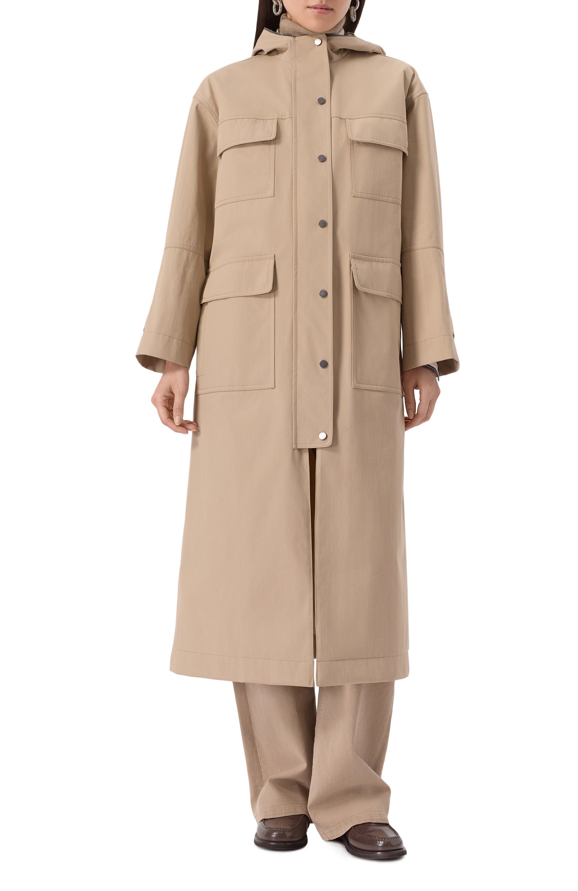 Хлопковый плащ BRUNELLO CUCINELLI, арт. MM5399821, фото 3