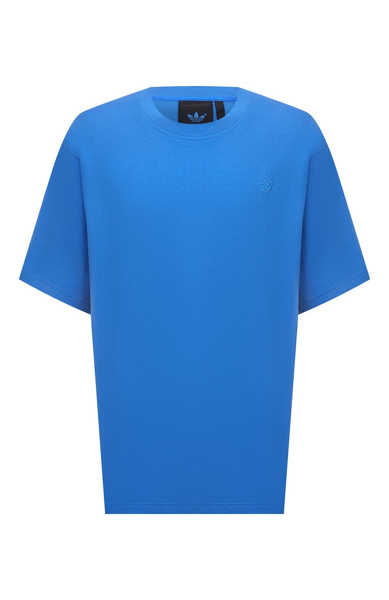 Мужская хлопковая футболка ADIDAS ORIGINALS синего цвета, арт. H23135 | Фото 1 (Материал внешний: Хлопок; Длина (для топов): Удлиненные; Принт: Без принта; Кросс-КТ: Спорт, Джерси; Стили: Спорт-шик; Рукава: 3/4; Региональные ограничения белый список (Axapta Mercury): Не проставлено; Мужское Кросс-КТ: Футболка-одежда)