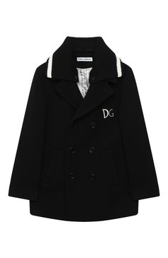 Детское шерстяное пальто DOLCE & GABBANA черного цвета, арт. L41C93/G7XID/8-14 | Фото 1 (Материал внешний: Шерсть; Рукава: Длинные; Мальчики-школьная форма: Верхняя одежда; Региональные ограничения белый список (Axapta Mercury): RU; Стили: Классический; Кросс-КТ: Демисезон; Длина (верхняя одежда): Короткие; Материал подклада: Вискоза; Ростовка одежда: 10 - 11 лет | 140 - 146см, 12 лет | 152 см, 8 лет | 128 см)