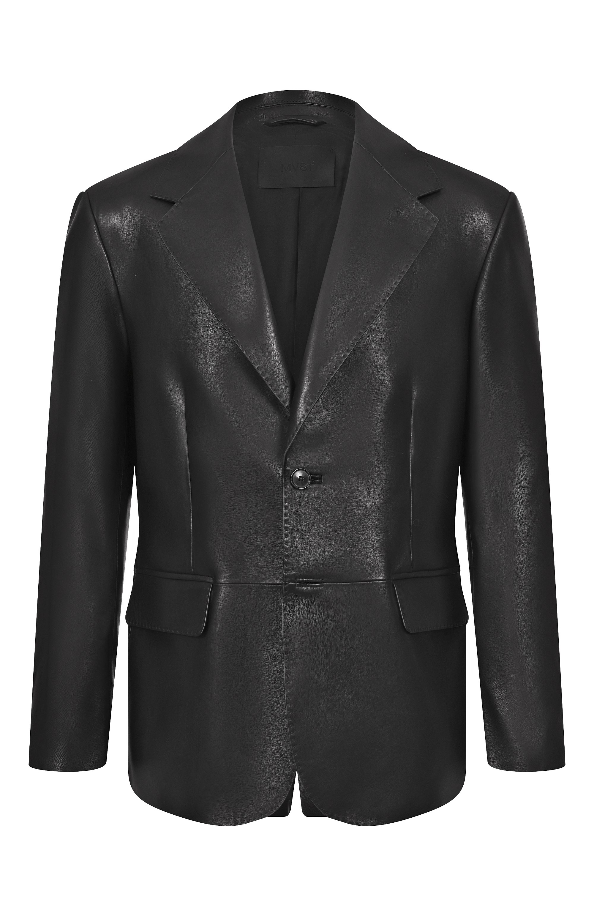 Кожаный пиджак MVST черного цвета по цене 429500 руб., арт. M25.1PM.J004/NAPPA CREAM, фото 1 Кожаный пиджак MVST, арт. M25.1PM.J004/NAPPA CREAM, фото 1