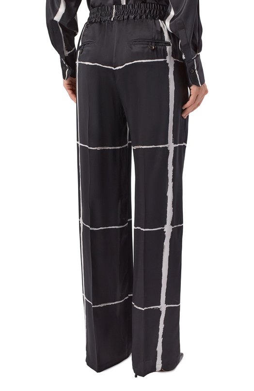 Атласные брюки Kiton D48122K0873G06 Чёрно-белый  D48122K0873G06 Фото 4