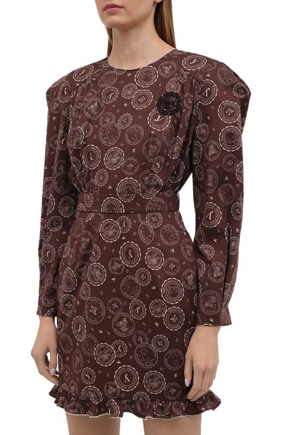 Хлопковое платье ULYANA SERGEENKO коричневого цвета по цене 155000 руб., арт. ABC004SS21Resort (2333т20), фото 3 Хлопковое платье ULYANA SERGEENKO, арт. ABC004SS21Resort (2333т20), фото 3