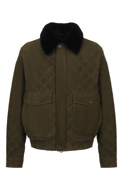 Мужской бомбер из нубука с воротником из норки STEFANO RICCI, арт. M7J6300090/VTNASR
