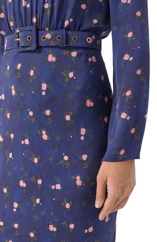 Шелковое платье OLOLOL OLDE022BL/1010.ROSE403 Синий  OLDE022BL/1010.ROSE403 Фото 4