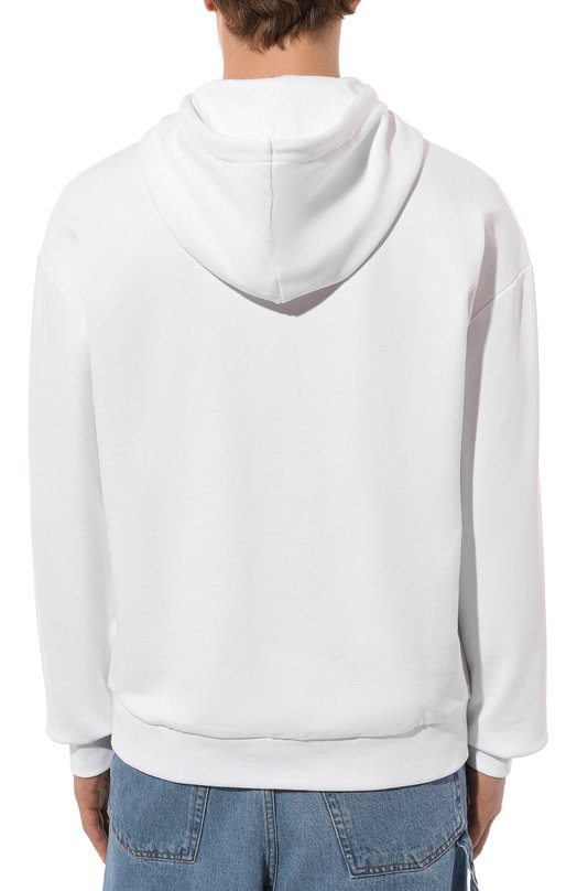 Хлопковое худи HUGO Blue Белый, фото 4