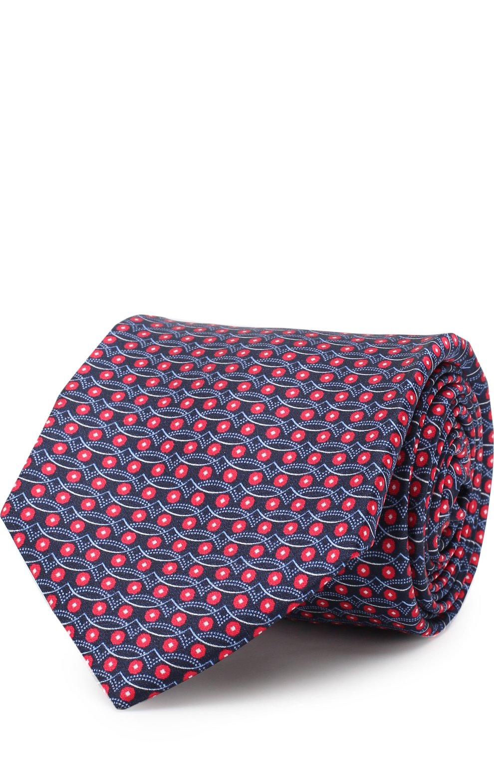 Шелковый галстук с узором ZILLI красного цвета по цене 25800 руб., арт. 50055/TIE, фото 1 Шелковый галстук с узором ZILLI, арт. 50055/TIE, фото 1