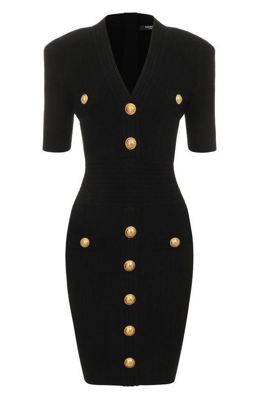 Платье из вискозы Balmain EF1R6045/KB07 Чёрный EF1R6045/KB07