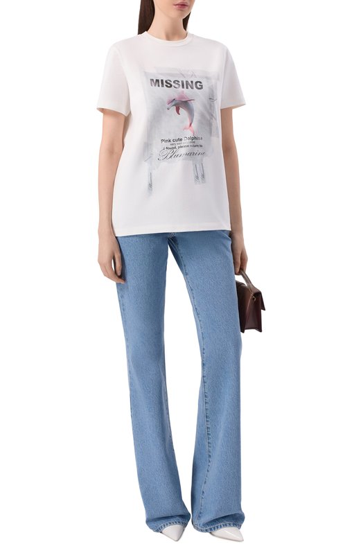 Хлопковая футболка Blumarine 2T125A Белый  2T125A Фото 2