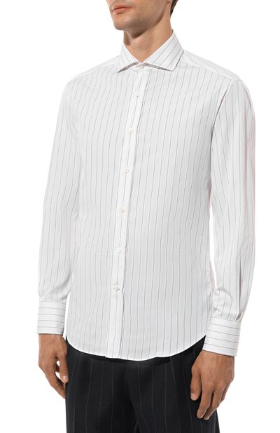 Хлопковая рубашка BRUNELLO CUCINELLI, арт. MY6251718, фото 3