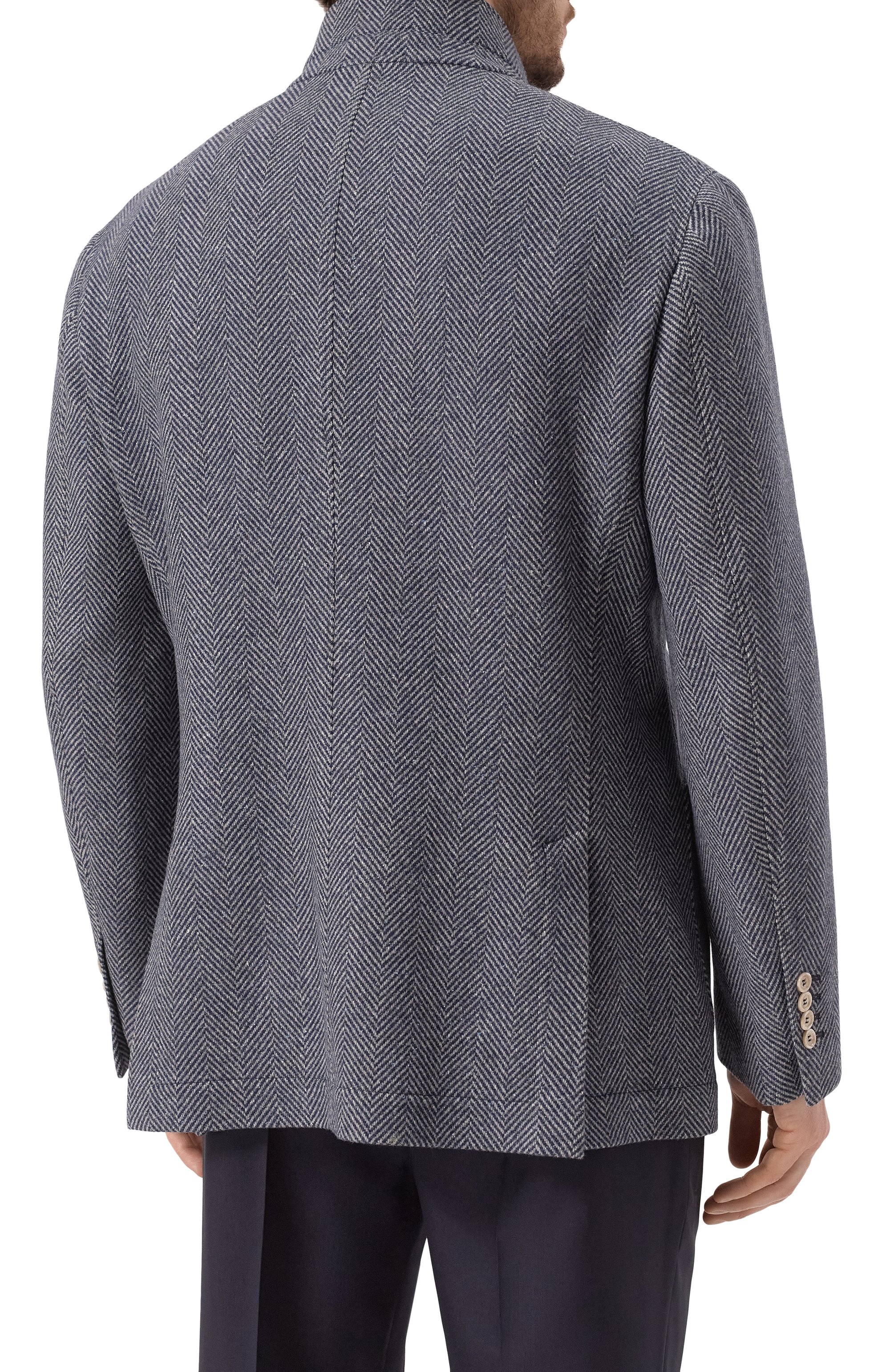 Куртка из шерсти и шелка BRUNELLO CUCINELLI синего цвета по цене 416500 руб., арт. MY4436265, фото 4 Куртка из шерсти и шелка BRUNELLO CUCINELLI, арт. MY4436265, фото 4