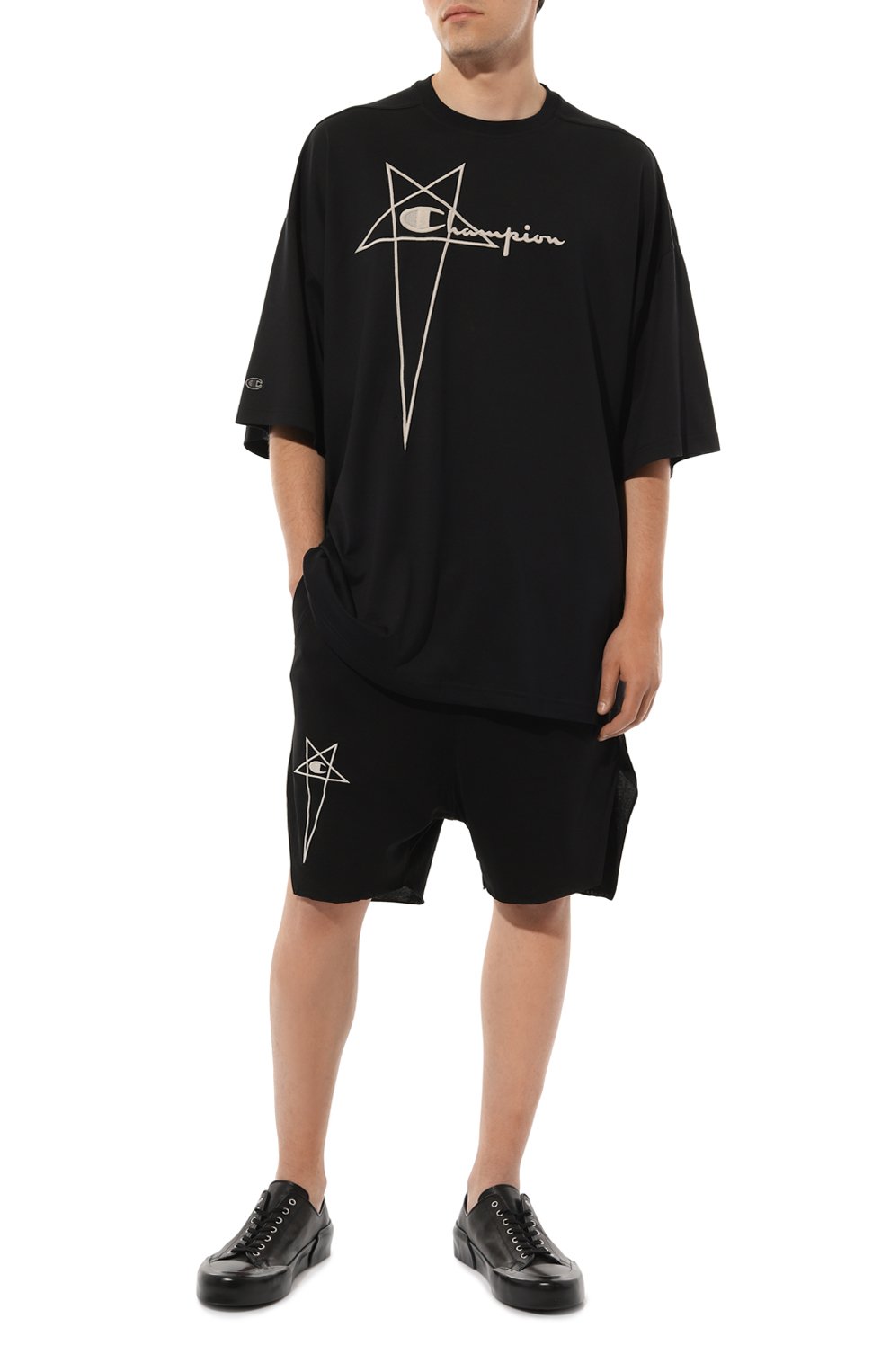 Хлопковая футболка rick owens x champion RICK OWENS, арт. CM02C9229/CHJEG, фото 2