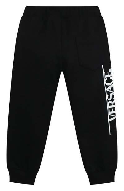 Хлопковые джоггеры VERSACE черного цвета по цене 26400 руб., арт. 1002581/1A03629/4A-6A, фото 2 Хлопковые джоггеры VERSACE, арт. 1002581/1A03629/4A-6A, фото 2