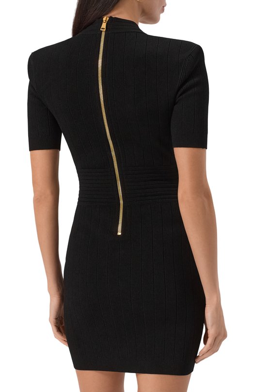 Платье из вискозы Balmain EF1R6045/KB07 Чёрный  EF1R6045/KB07 Фото 4