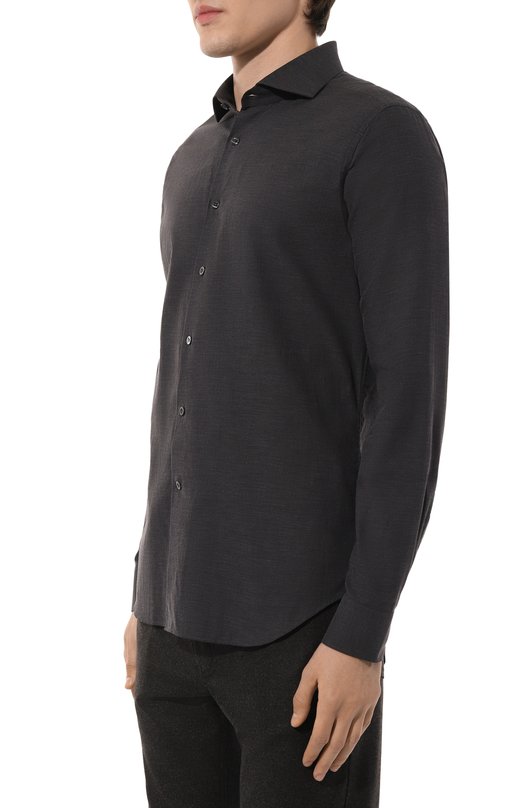 Хлопковая сорочка Corneliani 94P002-9411520 Серый  94P002-9411520 Фото 3