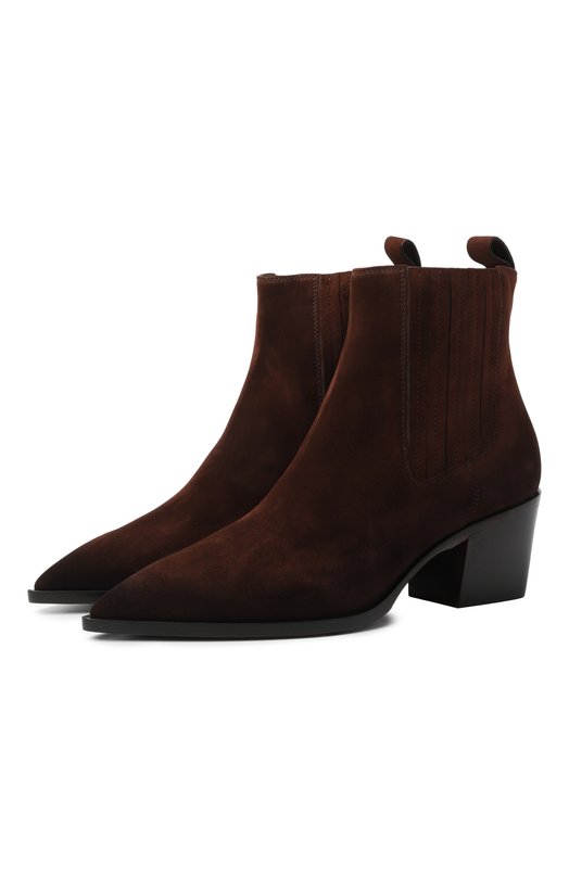 Замшевые ботильоны Santoni WT0G71799BJ2NAEA Коричневый WT0G71799BJ2NAEA