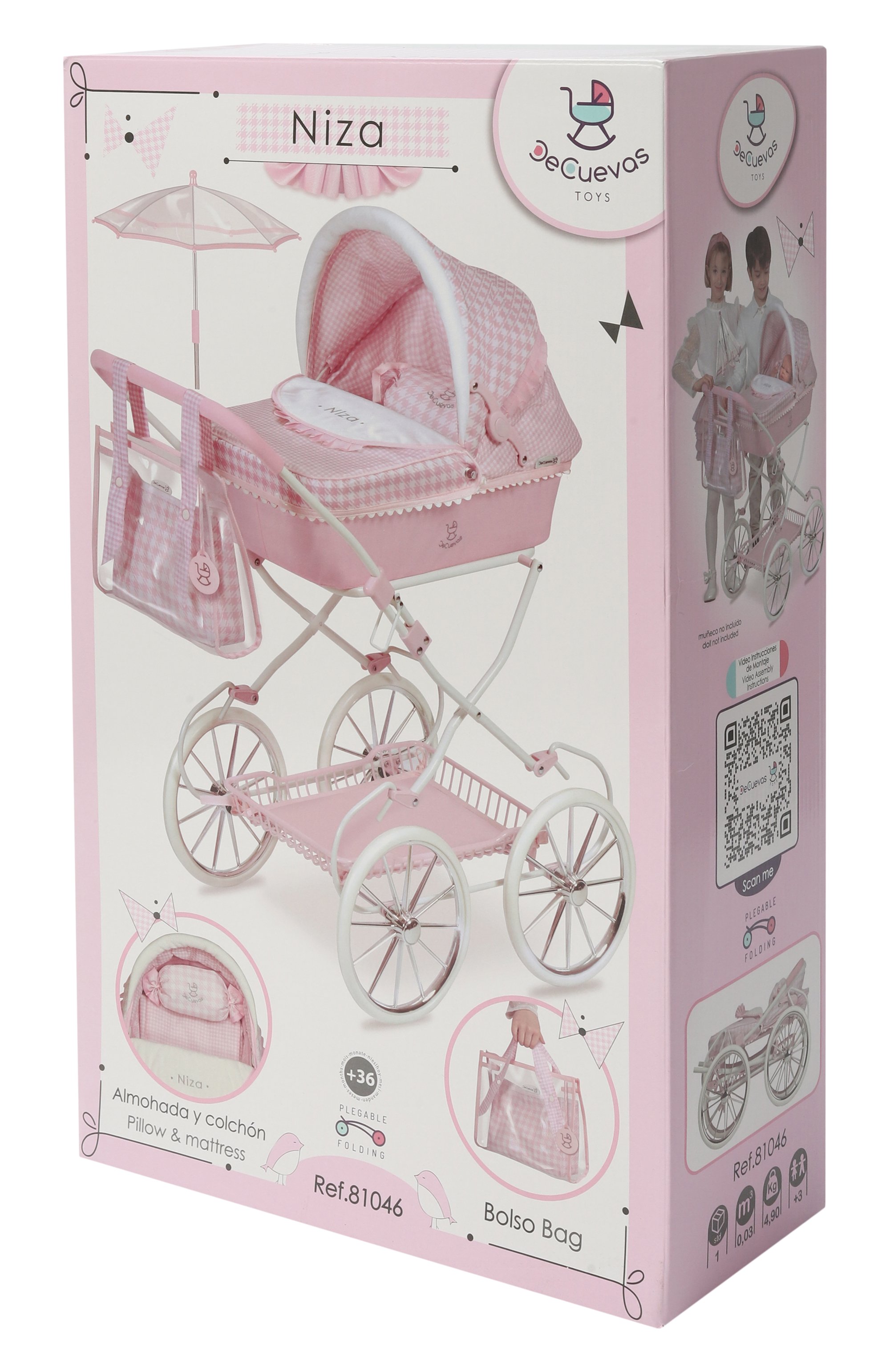 Коляска-люлька для кукол ницца DECUEVAS, арт. 81046, фото 4