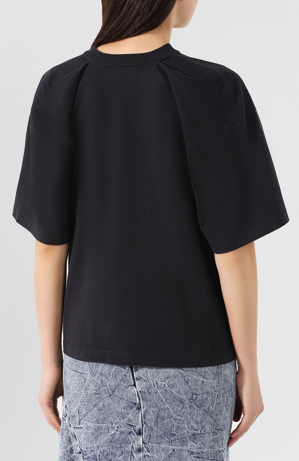 Хлопковая футболка BALENCIAGA темно-серого цвета по цене 31300 руб., арт. 583098/TFV59, фото 4 Хлопковая футболка BALENCIAGA, арт. 583098/TFV59, фото 4