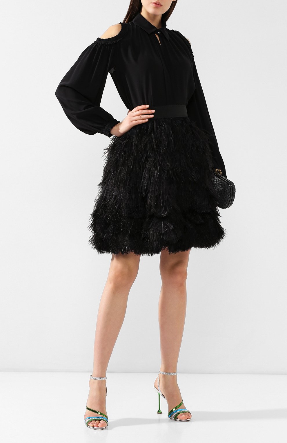 Шелковая юбка с перьевой отделкой DOLCE & GABBANA, арт. F4BI5F/GDL62, фото 2
