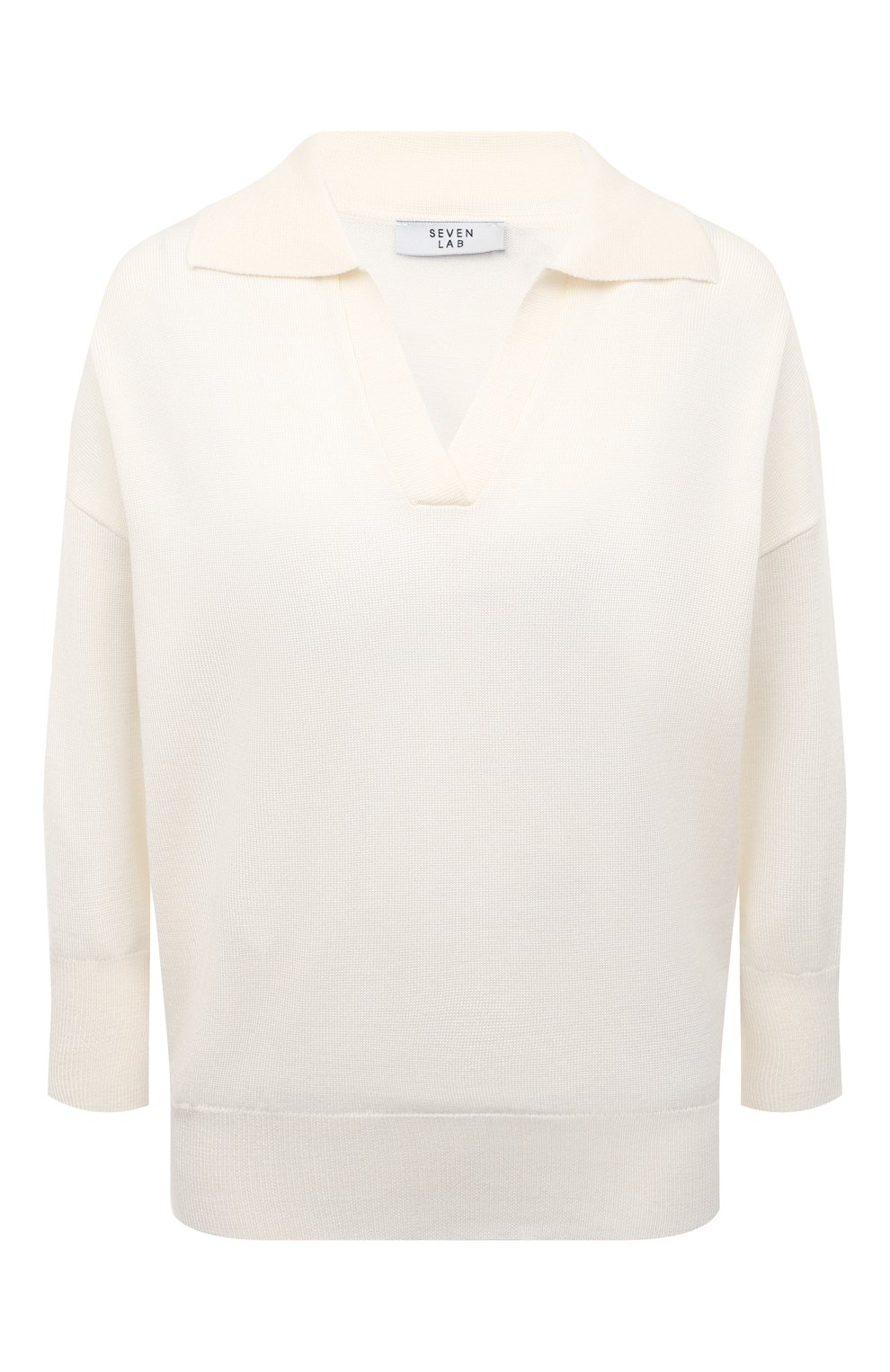 Пуловер из вискозы и шелка SEVEN LAB молочного цвета по цене 17430 руб., арт. CHR4.LK.0005.110, фото 1 Пуловер из вискозы и шелка SEVEN LAB, арт. CHR4.LK.0005.110, фото 1