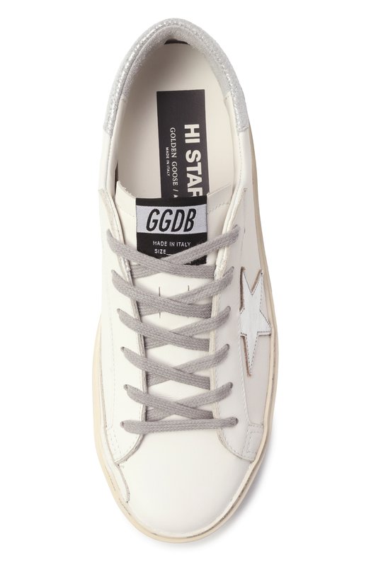 Кожаные кеды Hi Star Golden Goose Deluxe Brand GWF00118.F000329 Белый  GWF00118.F000329 Фото 6