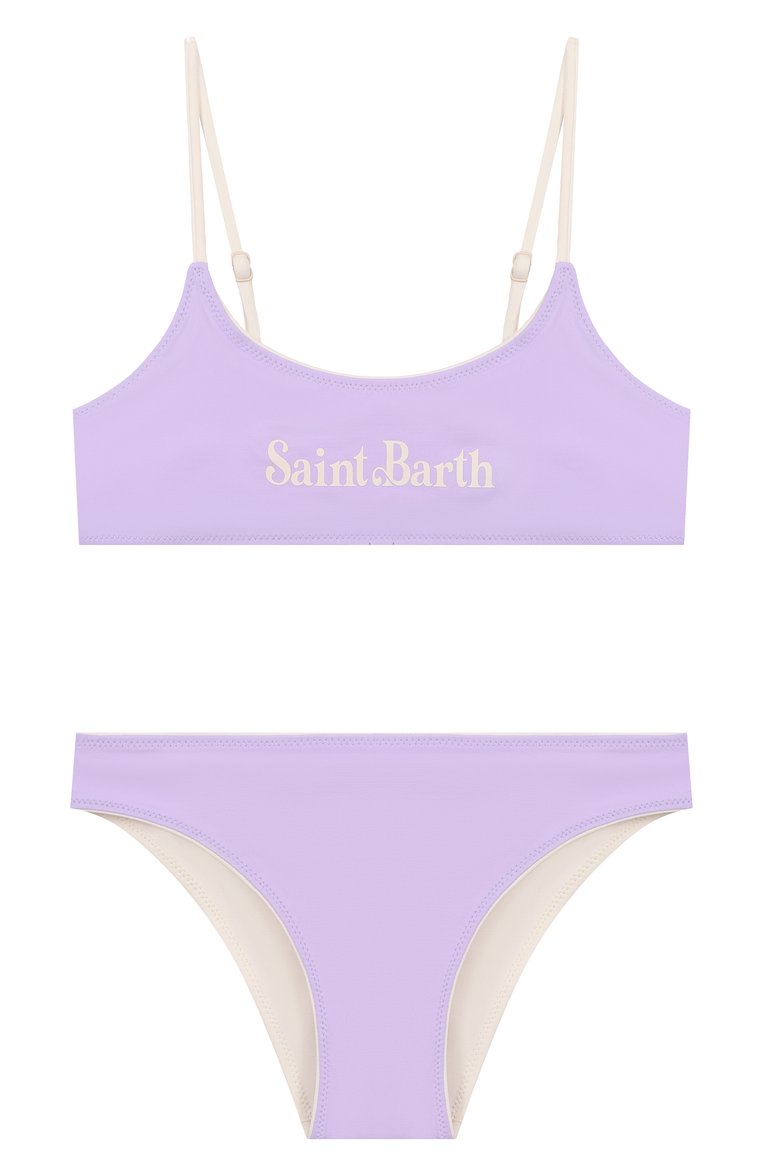 Детского двусторонний раздельный купальник MC2 SAINT BARTH сиреневого цвета, арт. STBK JAIDEN D0UBLE/JAI0004 | Фото 1 (Материал внешний: Синтетический материал; Нос: Не проставлено; Девочки Кросс-КТ: Купальники-пляж; Принт: Без принта; Ростовка одежда: 10 - 11 лет | 140 - 146см, 12 лет | 152 см, 13 - 15 лет | 158 см, 8 лет | 128 см, 6 лет | 116 см, 16 лет | 164 см)