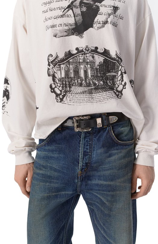 Кожаный ремень Enfants Riches Deprimes 100-482/C0WHIDE LEATHER Чёрный  100-482/C0WHIDE LEATHER Фото 2