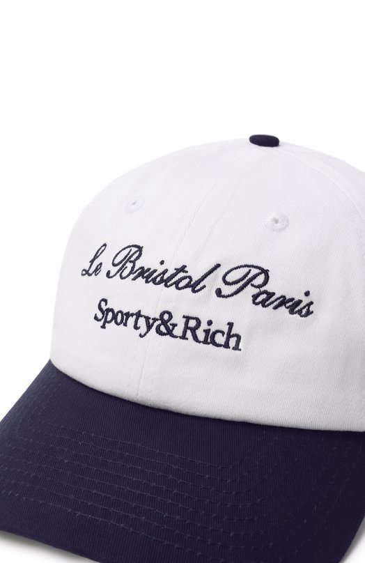 Хлопковая бейсболка Sporty&Rich x Le Bristol Paris Sporty and Rich AC040517619WH22 Белый  AC040517619WH22 Фото 4