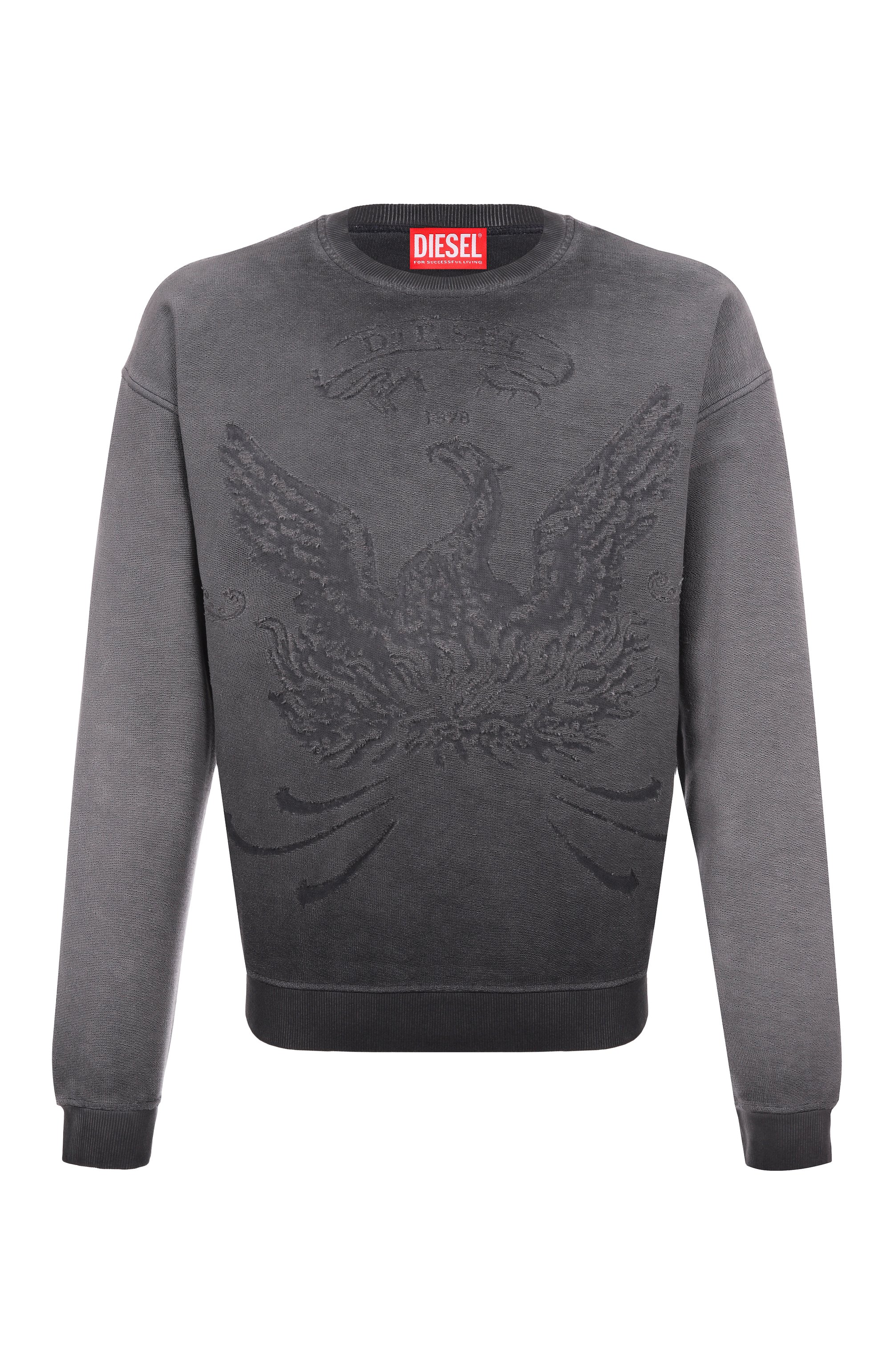 Свитшот DIESEL темно-серого цвета по цене 24050 руб., арт. A19289/0IKBV, фото 1 Свитшот DIESEL, арт. A19289/0IKBV, фото 1