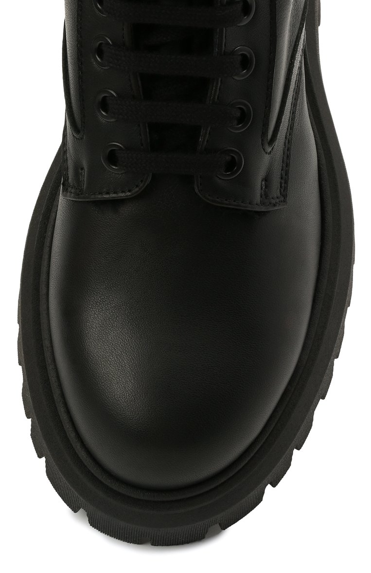 Детские кожаные ботинки MSGM KIDS черного цвета, арт. 69165/KIPS/KIPS/36-41 | Фото 4 (Материал утеплителя: Натуральный мех; Нос: Не проставлено; Материал внешний: Натуральная кожа; Девочки Кросс-КТ: Обувь-зимняя; Каблук высота: Низкий)