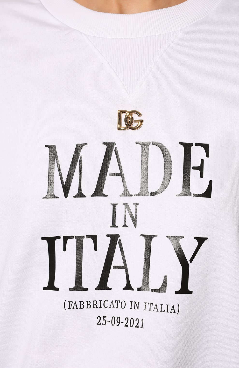 Хлопковый свитшот DOLCE & GABBANA белого цвета по цене 72750 руб., арт. F9L05Z/G7C5I, фото 5 Хлопковый свитшот DOLCE & GABBANA, арт. F9L05Z/G7C5I, фото 5