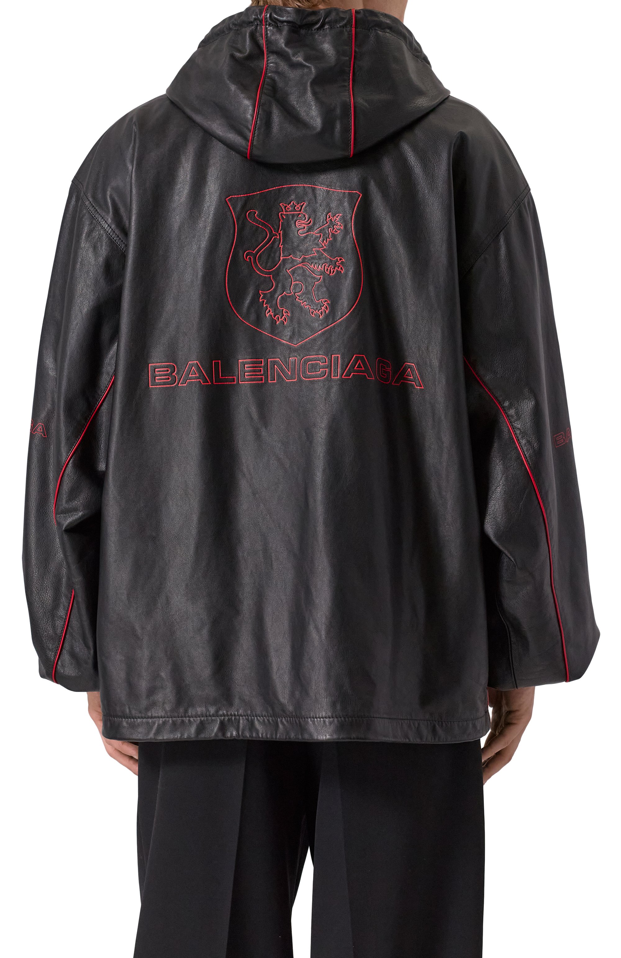 Кожаная куртка BALENCIAGA черного цвета по цене 875500 руб., арт. 813589/TRS01, фото 4 Кожаная куртка BALENCIAGA, арт. 813589/TRS01, фото 4