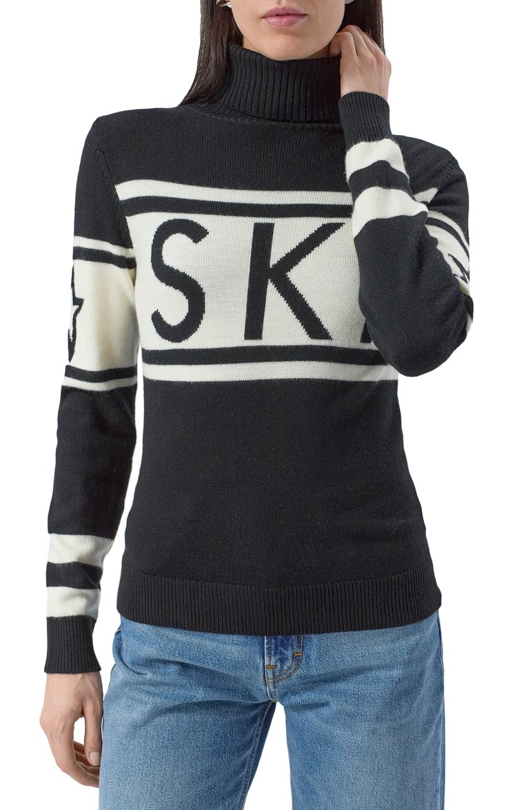 Женская шерстяная водолазка PERFECT MOMENT черного цвета, арт. W3000075/SCHILD SWEATER | Фото 3 (Материал внешний: Шерсть; Материал сплава: Проставлено; Рукава: Длинные; Драгоценные камни: Проставлено; Длина (для топов): Стандартные; Женское Кросс-КТ: Водолазка-одежда; Стили: Кэжуэл)