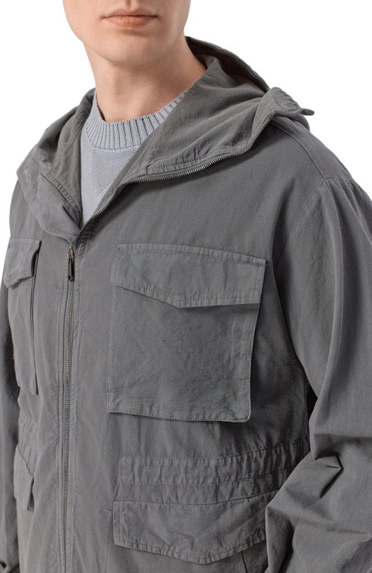 Куртка из хлопка и льна Transit CFUTRCE142 Серый  CFUTRCE142 Фото 5