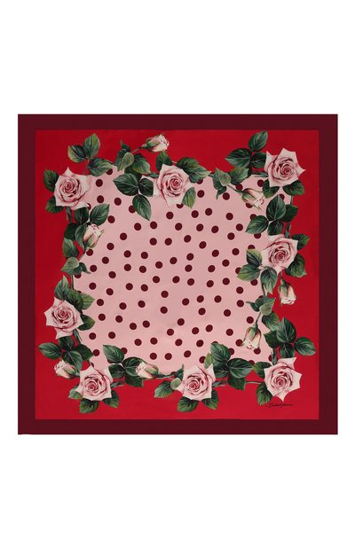 Шелковый платок DOLCE & GABBANA розового цвета по цене 39800 руб., арт. FN090R/GDS16, фото 3 Шелковый платок DOLCE & GABBANA, арт. FN090R/GDS16, фото 3