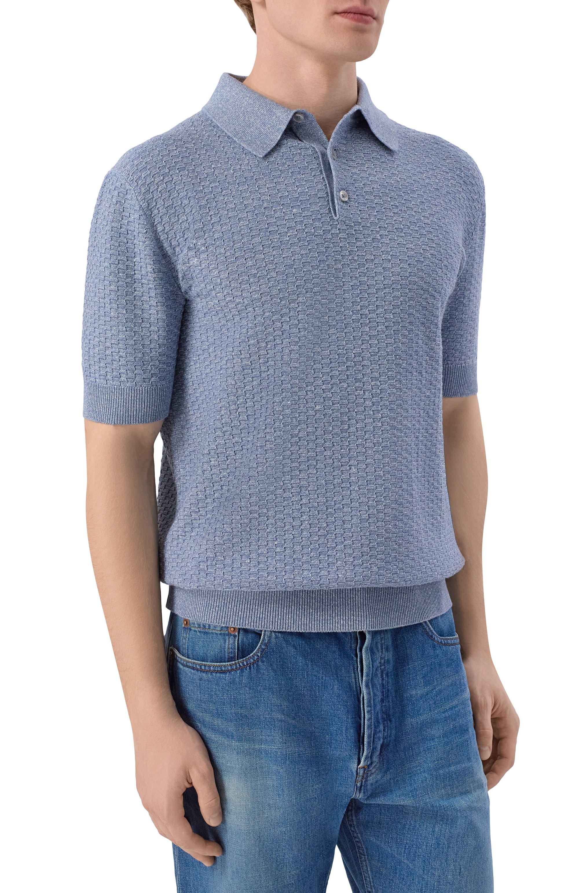 Поло изо льна и хлопка DOLCE & GABBANA, арт. GXZ02Z/JFMZU, фото 3