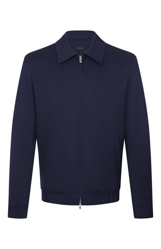 Бомбер из шелка и хлопка Zilli B0M01DM0605V00000/66_62-68 Синий B0M01DM0605V00000/66_62-68