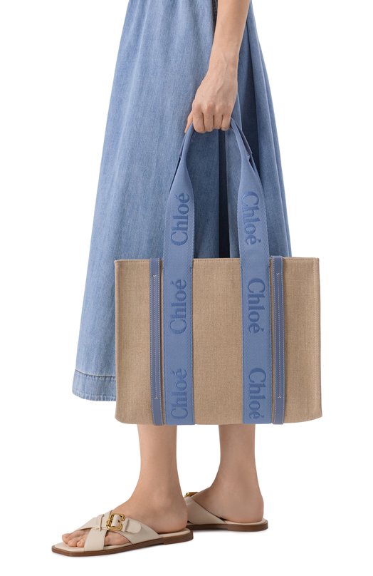 Сумка-тоут Woody medium Chloé CHC23AS383L17 Бежевый  CHC23AS383L17 Фото 2