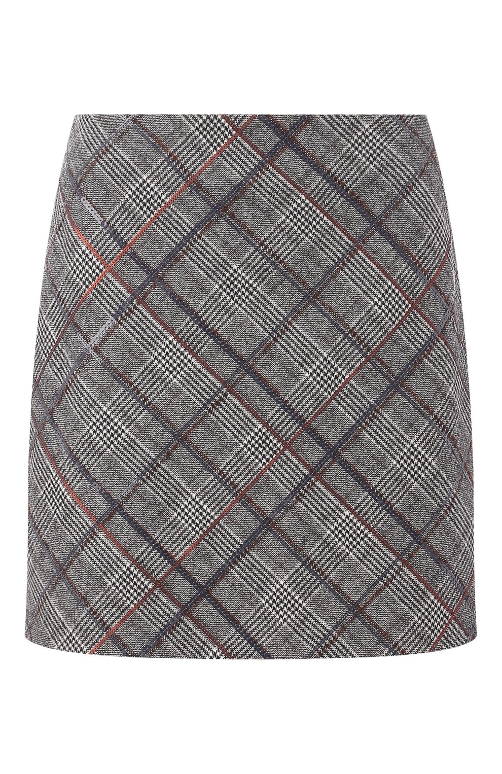 Шерстяная мини-юбка в клетку BRUNELLO CUCINELLI, арт. MA598G2745, фото 1