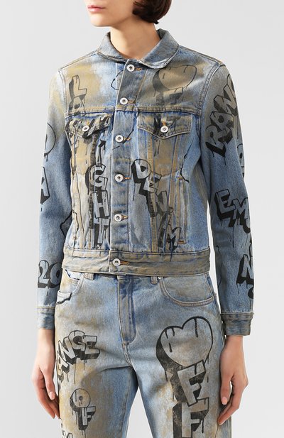 Джинсовая куртка OFF-WHITE синего цвета по цене 62300 руб., арт. 0WYE012F197730627110, фото 3 Джинсовая куртка OFF-WHITE, арт. 0WYE012F197730627110, фото 3